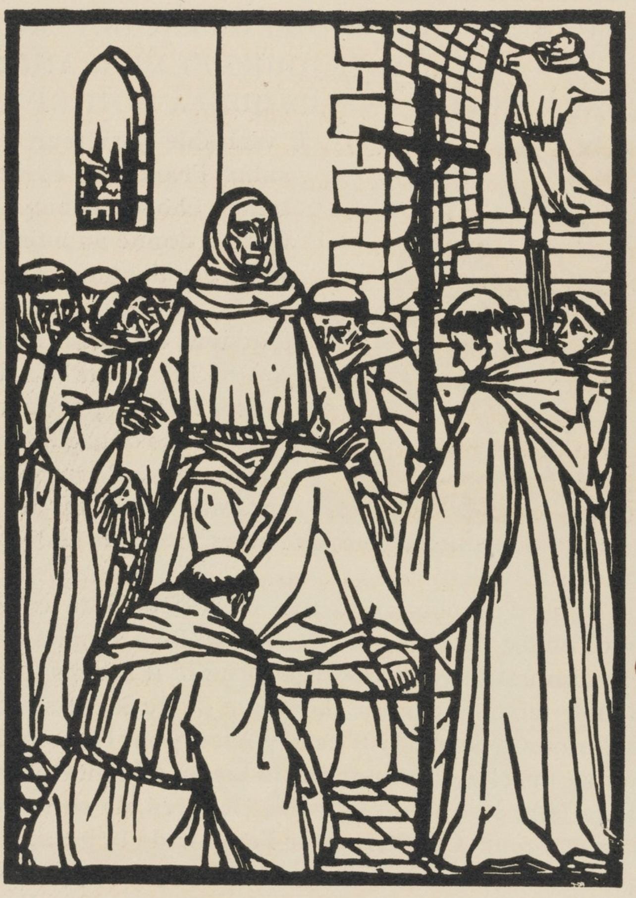 Émile Bernard, Composition (Morane, No. 100), Les Petites Fleurs de St. Françoise, Limited Edition Woodcut