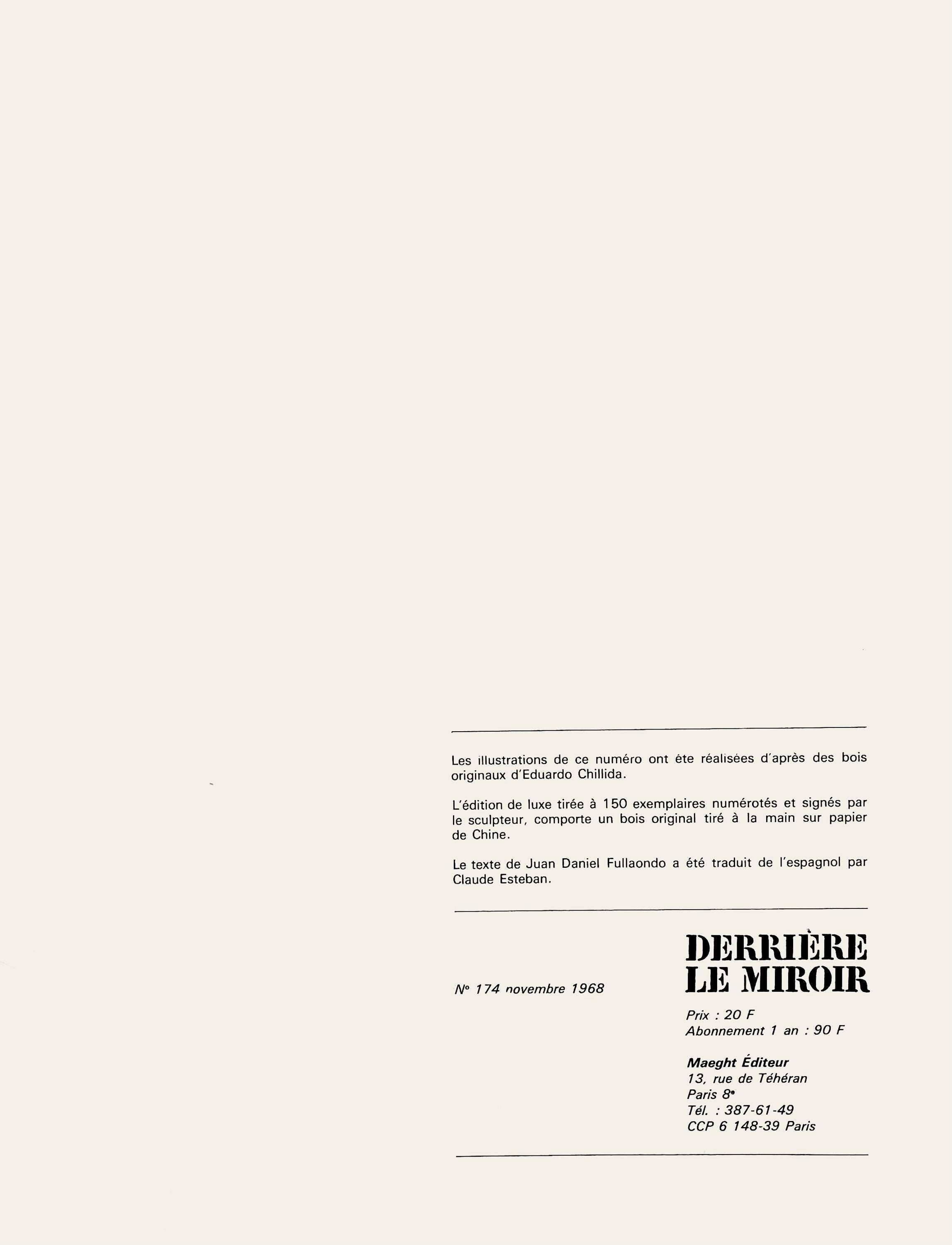 Eduardo Chillida, Composition, Derrière le miroir, Limited Edition Woodcut