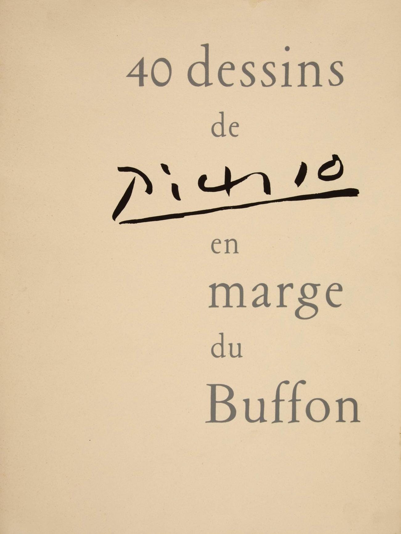 Pablo Picasso, Visage d'homme barbu à épaisse (Cramer No. 84), 40 dessins de Picasso en marge du Buffon, Limited Edition Lithograph