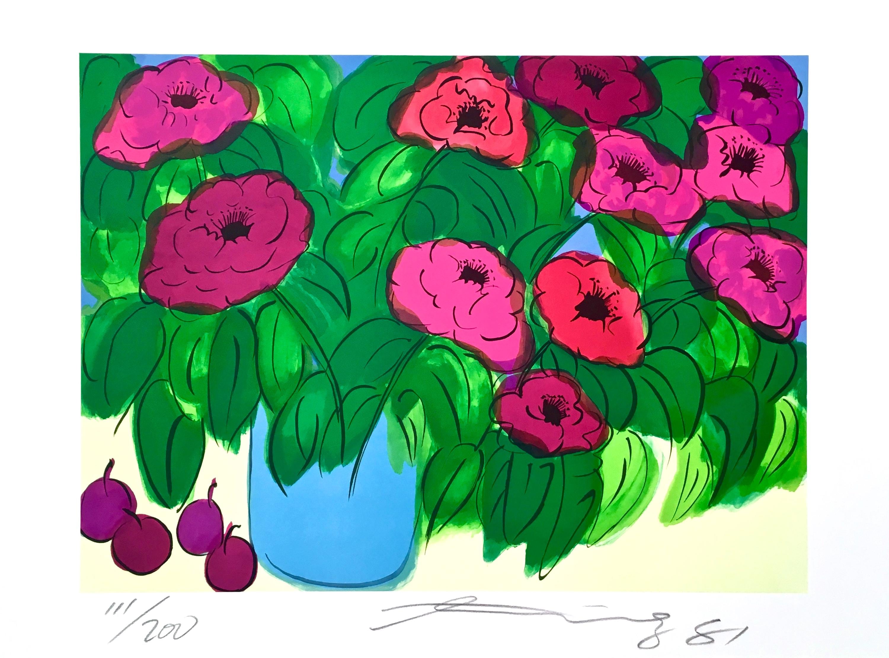 Walasse Ting 丁雄泉, Flowers, Limited Edition Lithograph