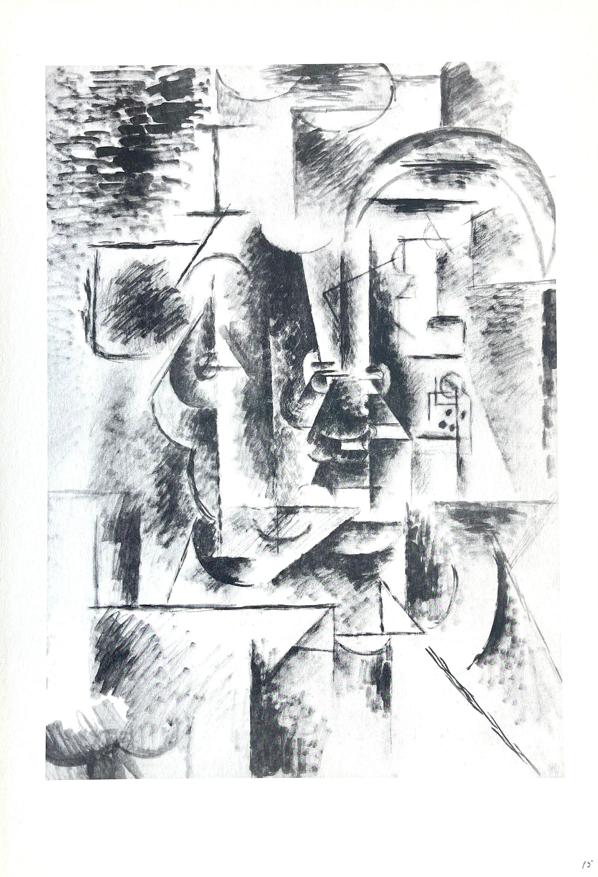 Pablo Picasso, Man with Pipe (Orozco 95), Picasso: Fifteen Drawings, Limited Edition Lithograph