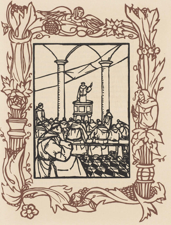 Émile Bernard, Composition (Morane, No. 100), Les Petites Fleurs de St. Françoise, Limited Edition Woodcut