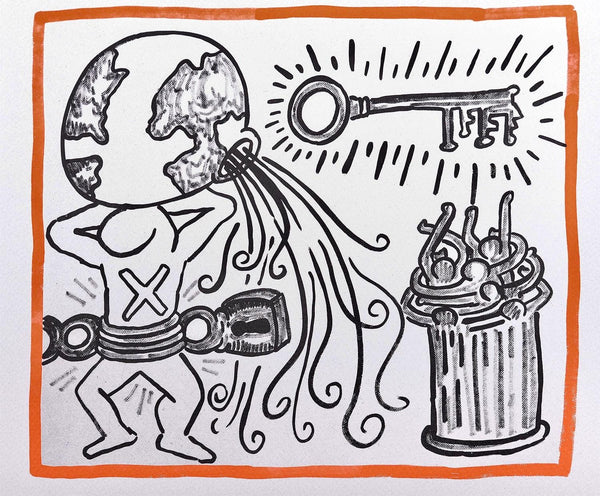 Keith Haring, Composition, Against All Odds, Limited Edition Lithograph