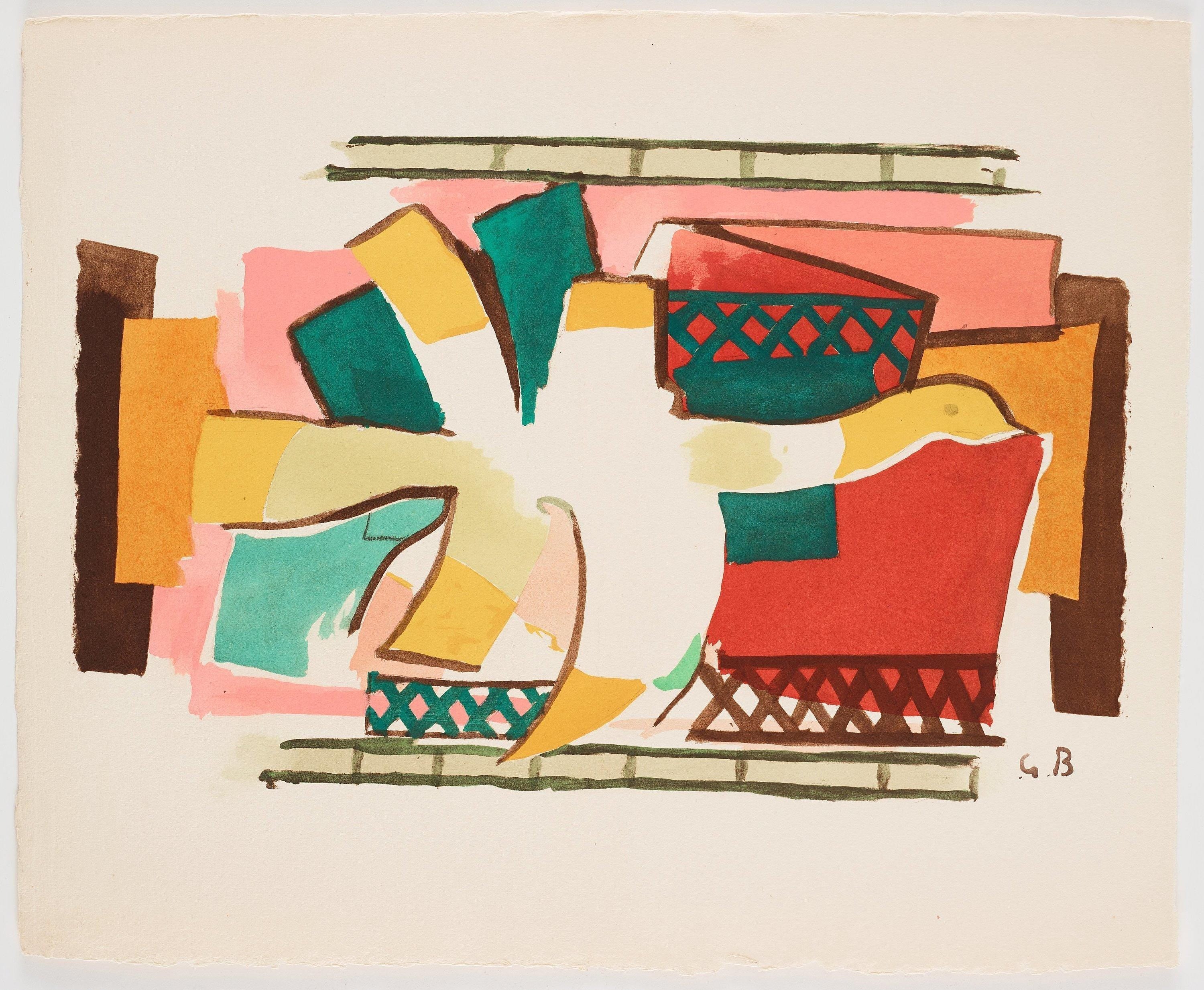 Georges Braque, Composition, Braque Espaces, 13 Dessins, Lavis, Aquarelles, Limited Edition Lithograph