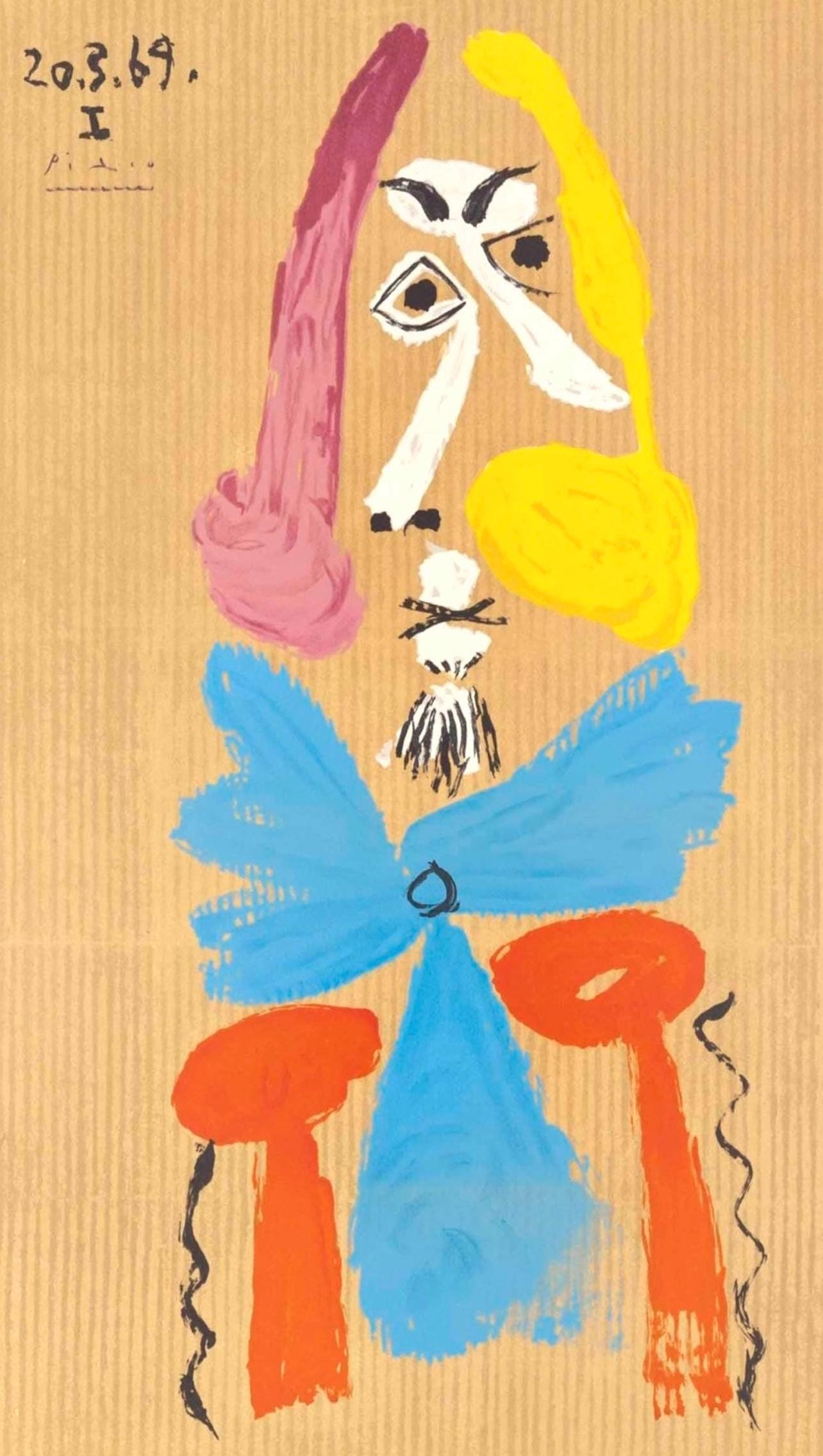 Pablo Picasso, Composition (Orozco 207-261), Vingt-Neuf Portraits Imaginaires, Limited Edition Lithograph