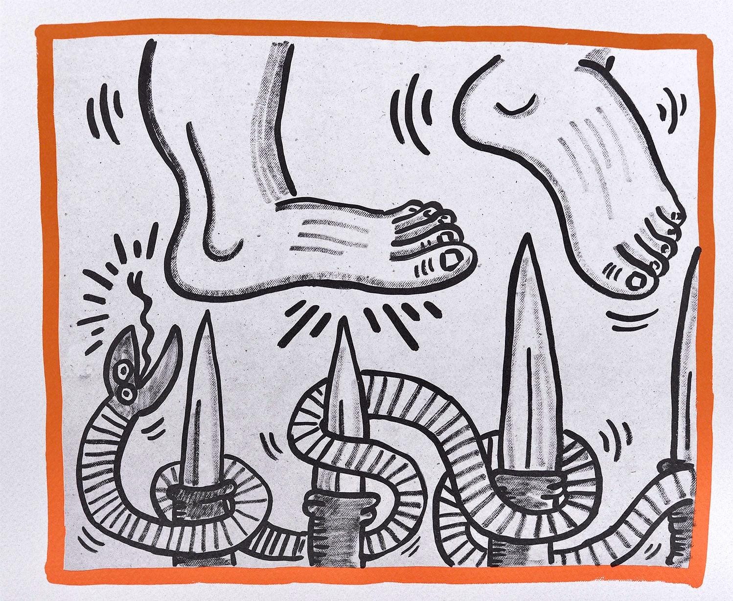 Keith Haring, Composition, Against All Odds, Limited Edition Lithograph