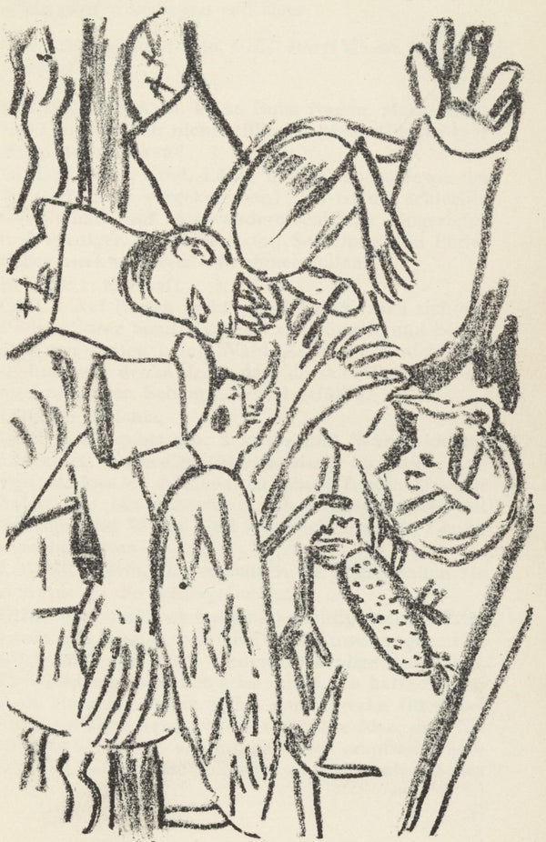 Max Beckmann, Composition (Gallwitz 286; Hofmaier 323-329; Rifkind 150 1-7), Der Mensch ist kein Haustier, Limited Edition Lithograph