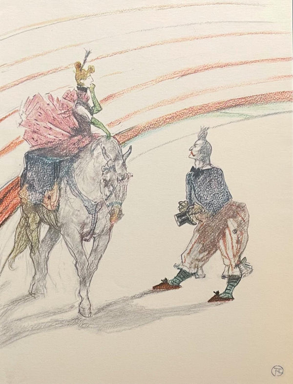 Henri de Toulouse-Lautrec, Equestrienne Riding "En Panneau", Henri de Toulouse-Lautrec, At the Circus, Limited Edition Lithograph