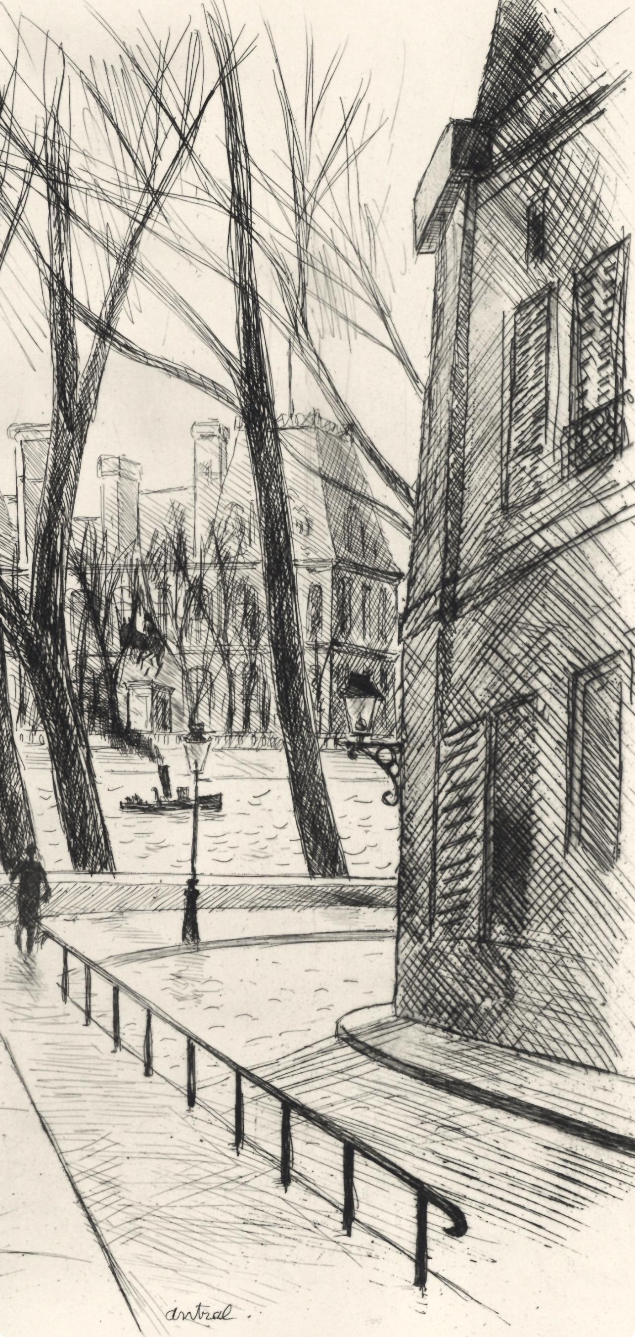 Robert Louis Antral, L'Hôtel de Ville, A La gloire à Paris, Limited Edition Etching