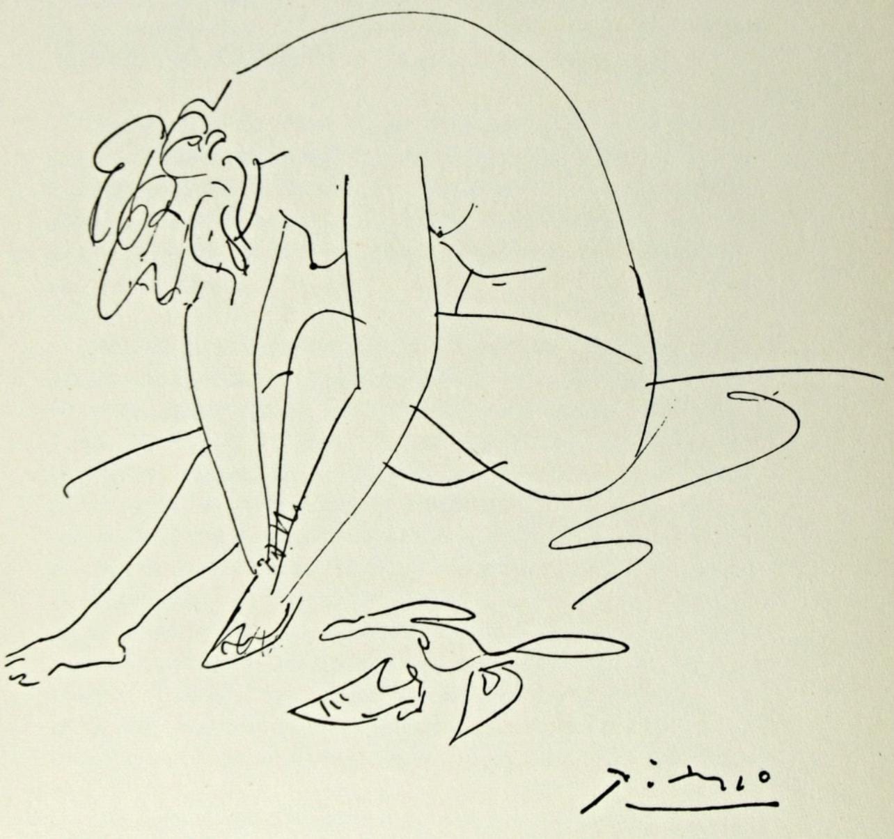 Pablo Picasso, Composition, Sous le Manteau de Feu, Limited Edition Lithograph