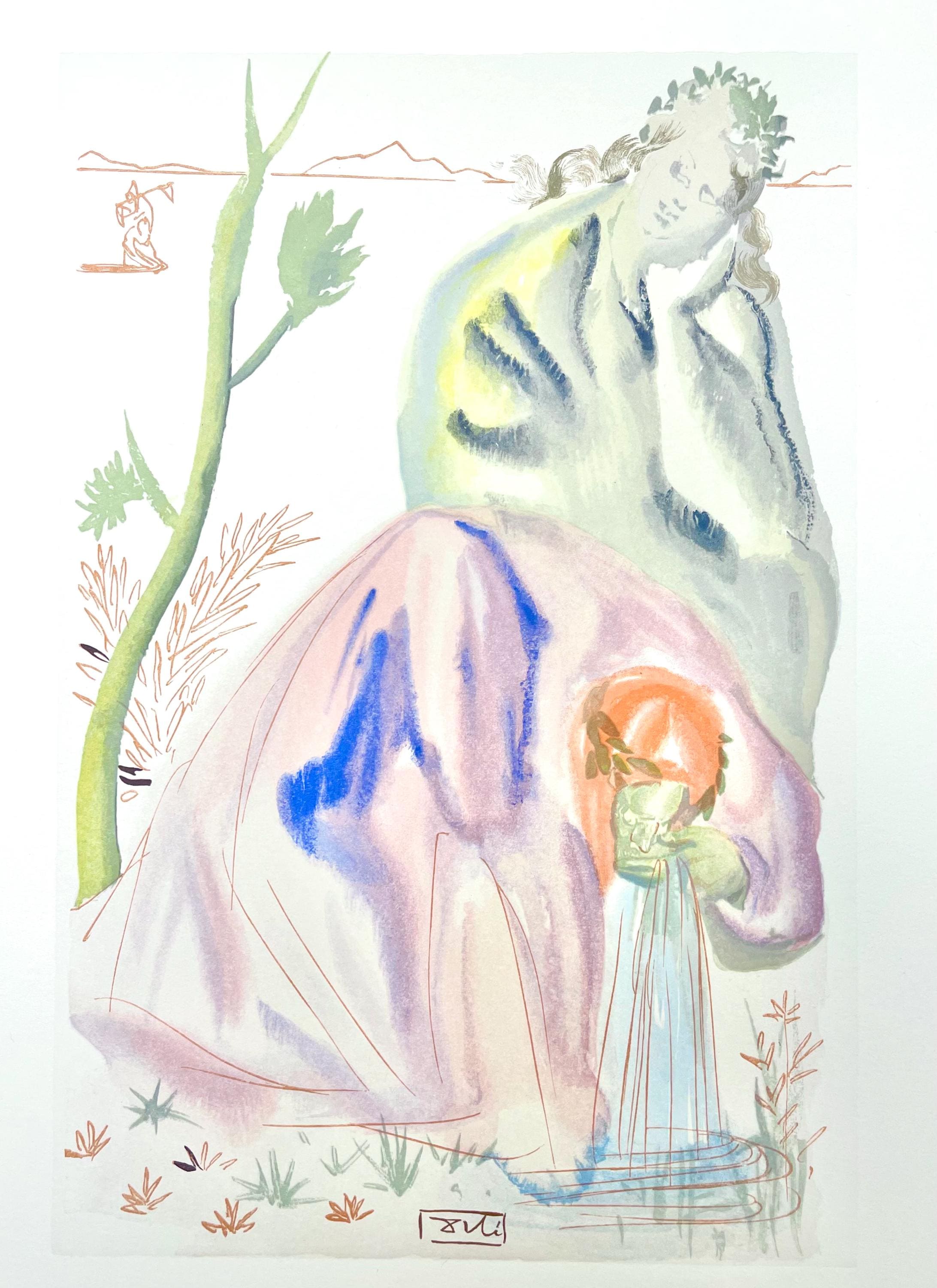 Salvador Dali, Fegefeuer XXI (Field 189-200; Michler/Löpsinger 1039-1138), Die Göttliche Komödie, Signed, Limited Edition Woodcut