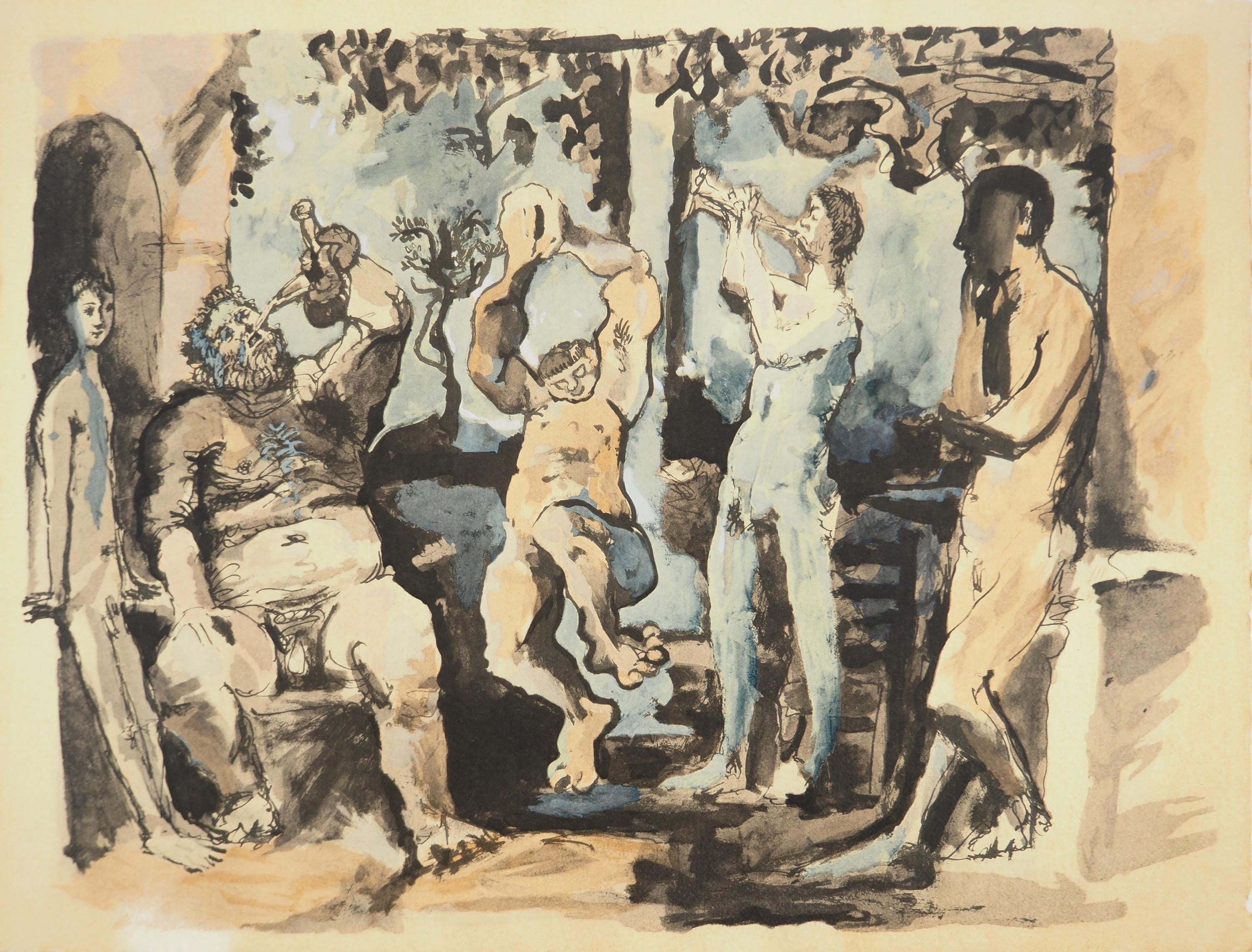 Pablo Picasso, Composition (Orozco 238), Picasso, La flûte double, Limited Edition Lithograph