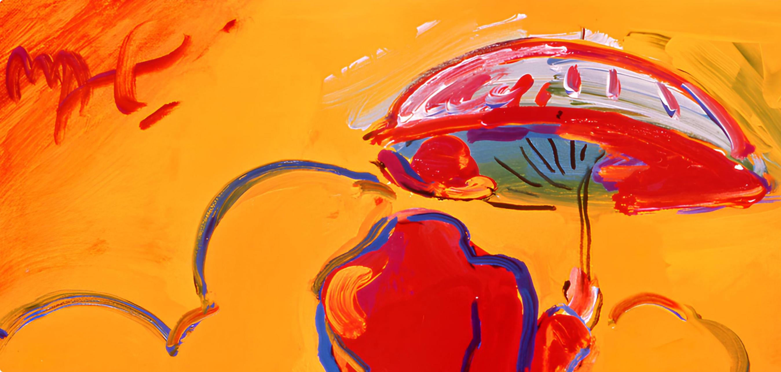 Peter Max, Umbrella Man at Sea, 2000, Hand Signed, Official Edition Offset Lithograph