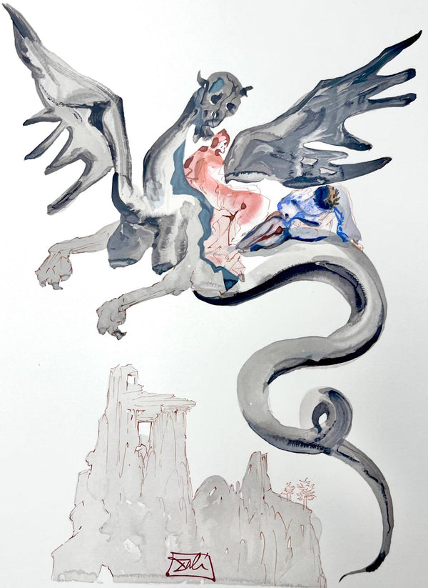 Salvador Dali, Hölle XVII (Field 189-200; Michler/Löpsinger 1039-1138), Die Göttliche Komödie, Signed, Limited Edition Woodcut