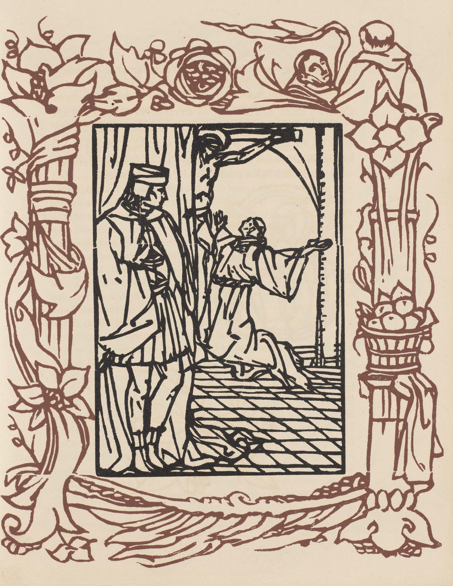 Émile Bernard, Composition (Morane, No. 100), Les Petites Fleurs de St. Françoise, Limited Edition Woodcut
