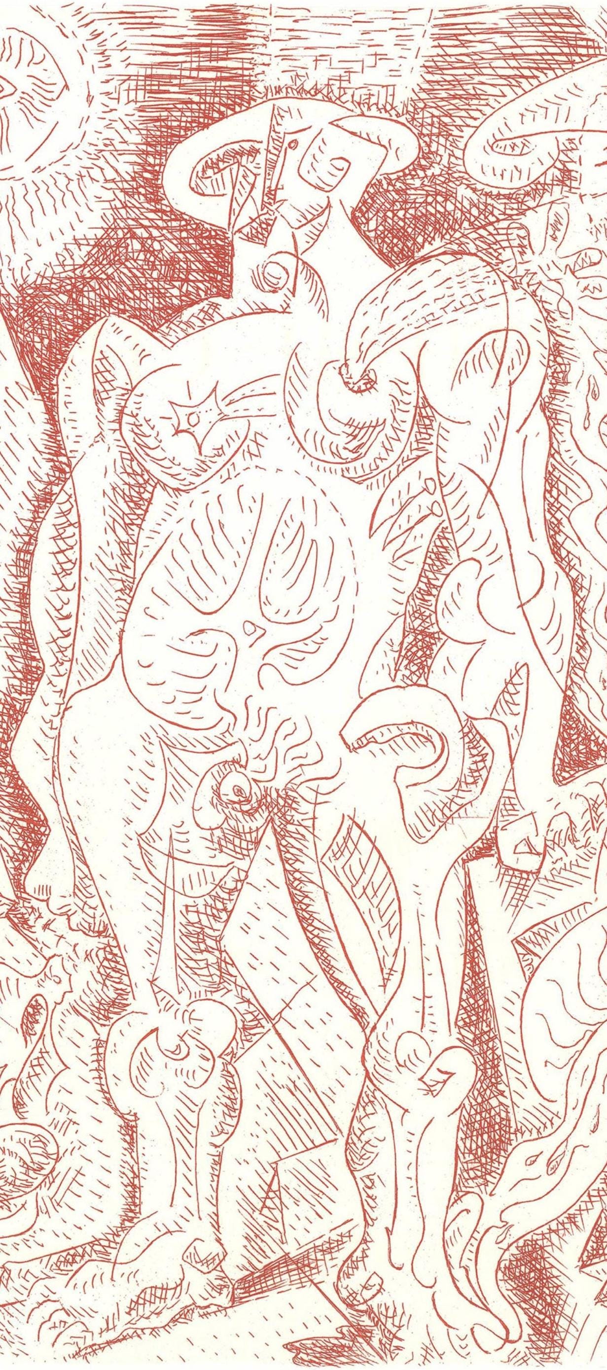 André Masson, Composition (Cramer 99), Le Septieme Chant, Limited Edition Engraving