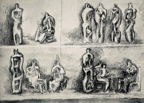 Henry Moore, Standing and Seated Figures, The Drawings of Henry Moore, Limited Edition Lithograph
