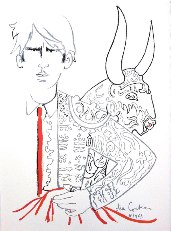 Jean Cocteau, Composition, Taureaux, Limited Edition Lithograph