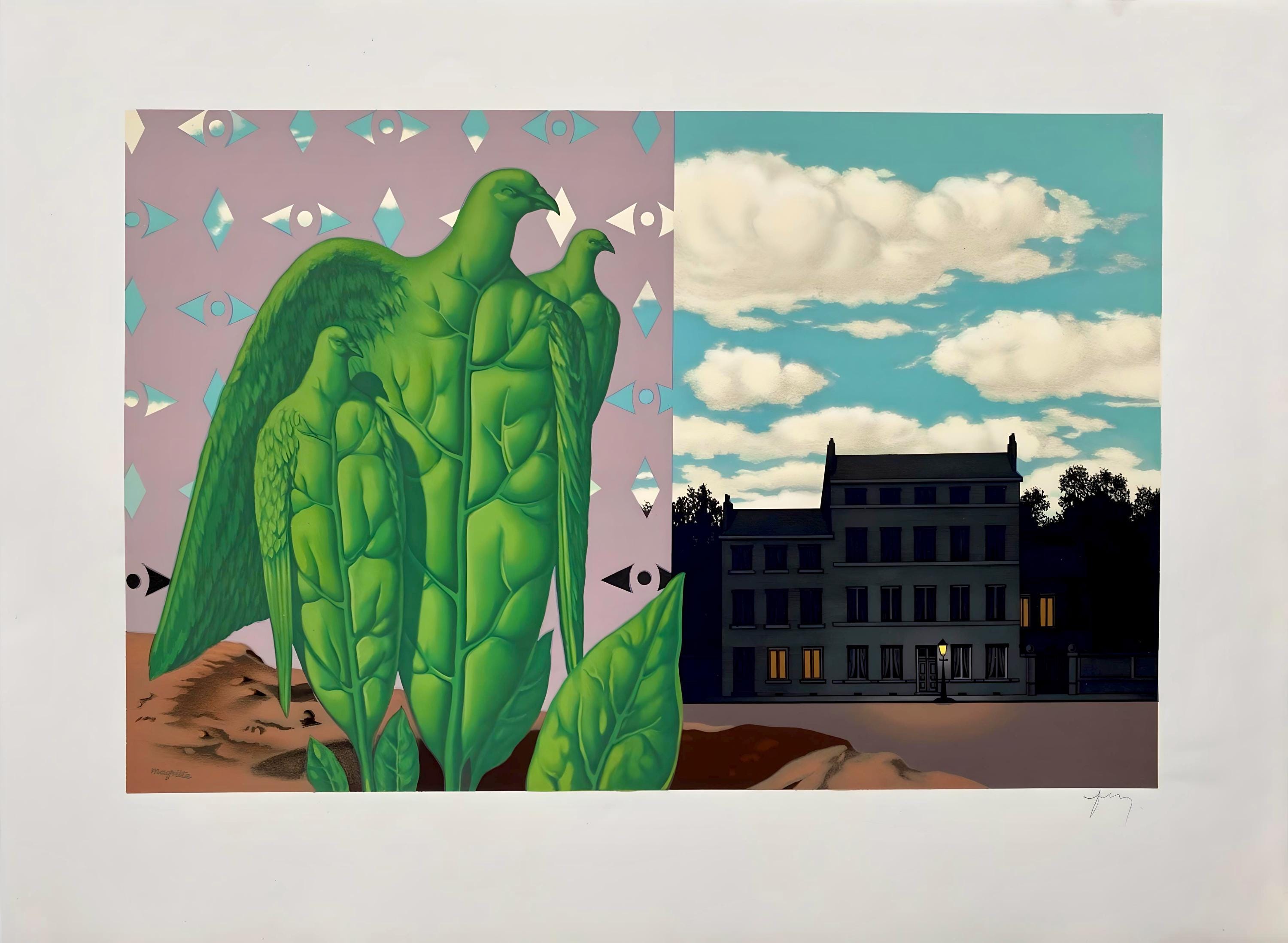 René Magritte, Les Grands Oiseaux sont Ceux de L'Ile au Trésor, Les Enfants Trouvés de Magritte, Limited Edition Lithograph