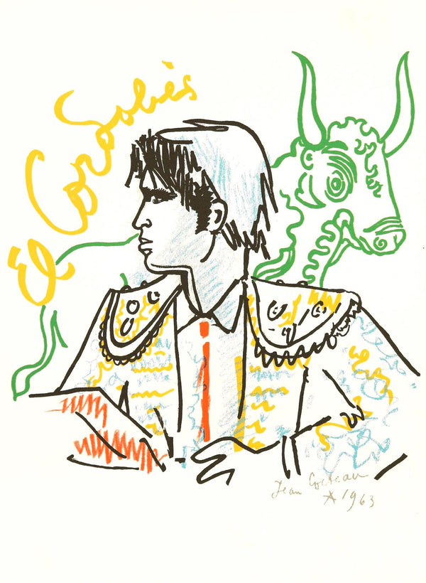 Jean Cocteau, Composition, Taureaux, Limited Edition Lithograph