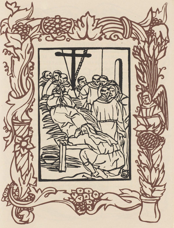 Émile Bernard, Composition (Morane, No. 100), Les Petites Fleurs de St. Françoise, Limited Edition Woodcut