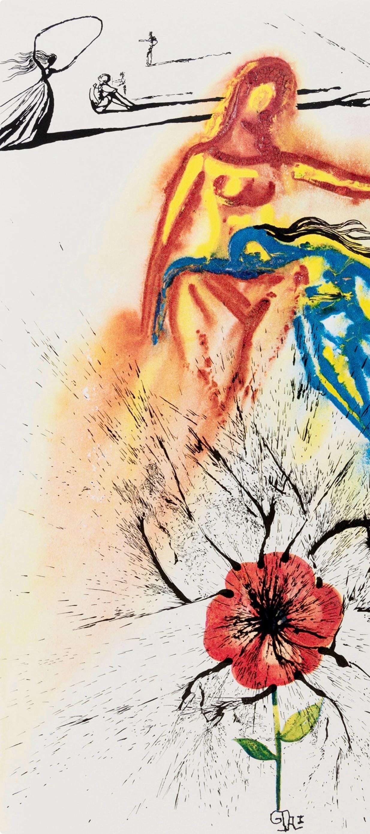 Salvador Dalí, Composition (Field 69-5, A-M), Alice's Adventures in Wonderland, Limited Edition Héliogravure