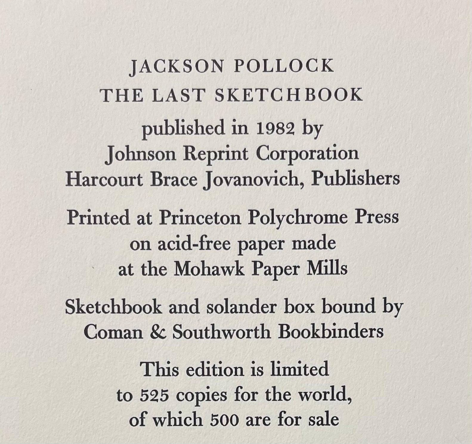 Jackson Pollock, Composition, Jackson Pollock, The Last Sketchbook, Limited Edition Lithograph