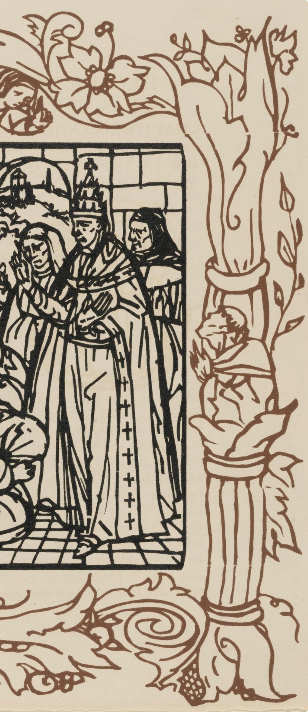 Émile Bernard, Composition (Morane, No. 100), Les Petites Fleurs de St. Françoise, Limited Edition Woodcut