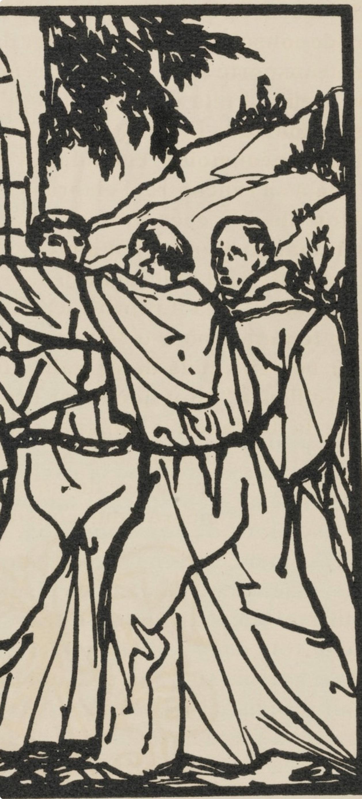 Émile Bernard, Composition (Morane, No. 100), Les Petites Fleurs de St. Françoise, Limited Edition Woodcut