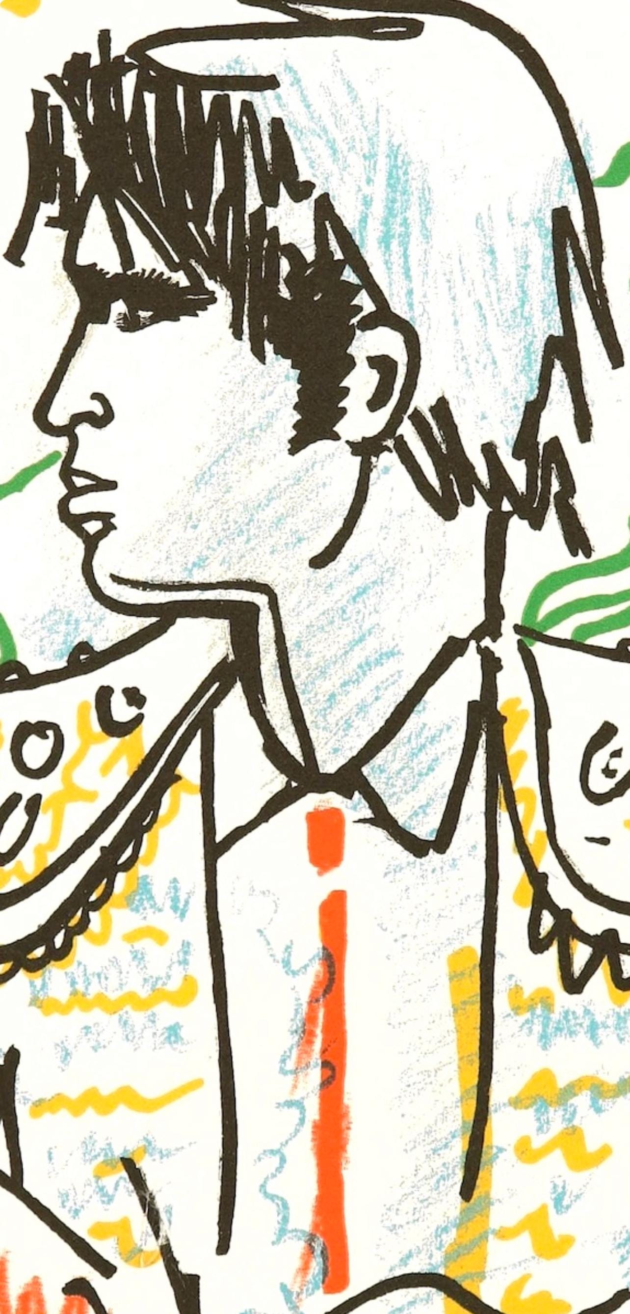 Jean Cocteau, Composition, Taureaux, Limited Edition Lithograph