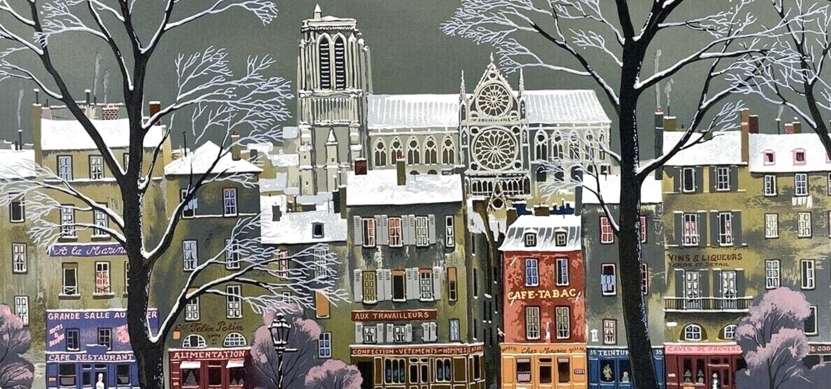 Michel Delacroix, La Neige sur la Seine, Limited Edition Lithograph