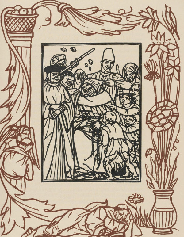 Émile Bernard, Composition (Morane, No. 100), Les Petites Fleurs de St. Françoise, Limited Edition Woodcut