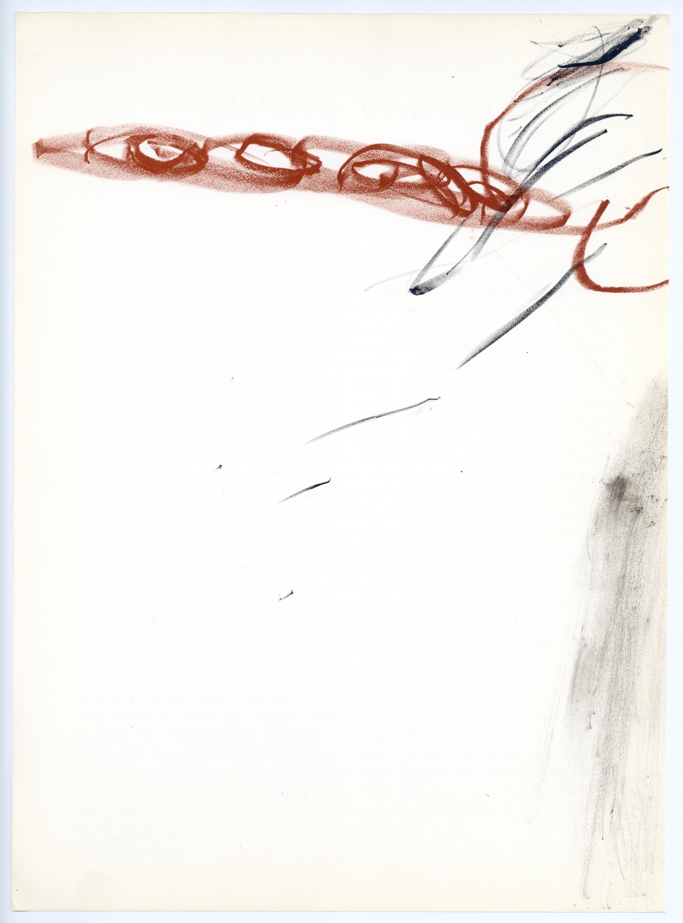 Antoni Tàpies, Composition, Derrière le miroir, Limited Edition Lithograph