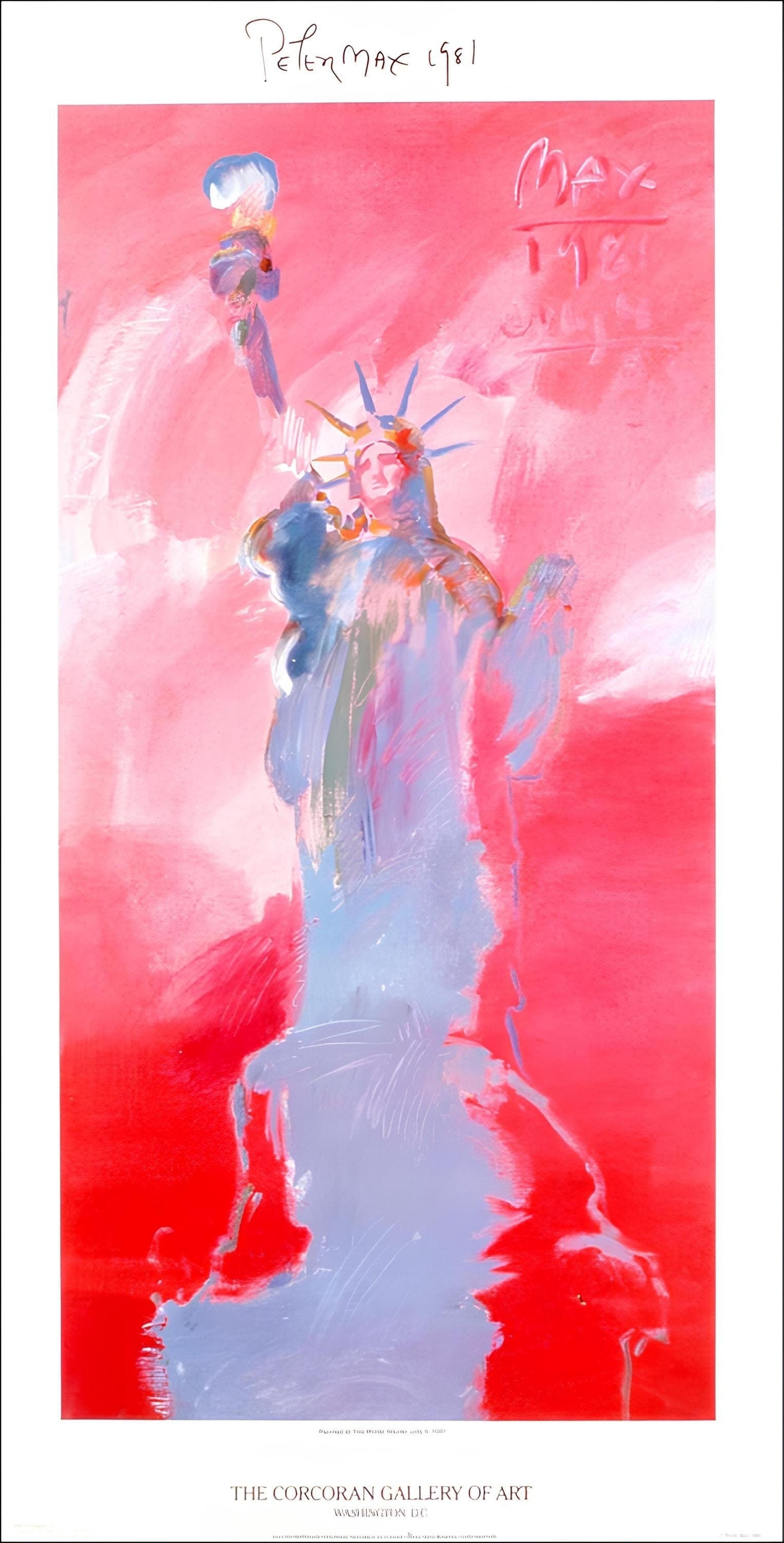 Peter Max, Statue of Liberty V, 1981, Hand Signed, Official Edition Offset Lithograph