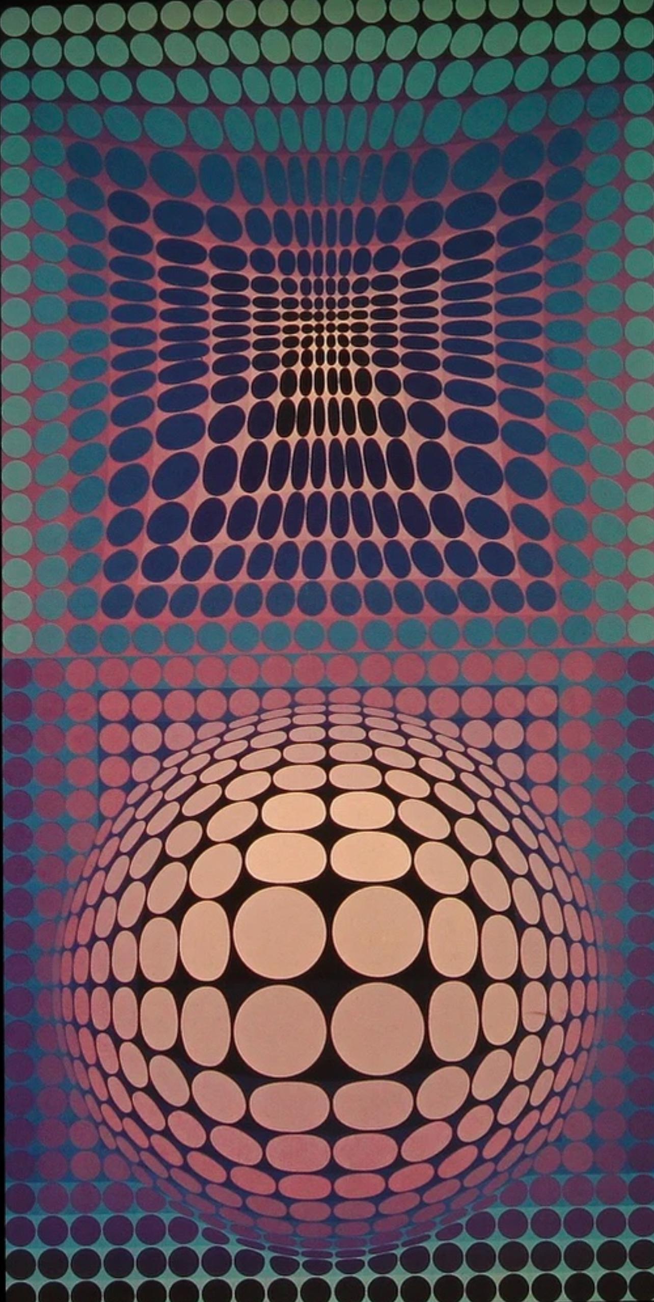 Victor Vasarely, Composition, Damier, Limited Edition Héliogravure