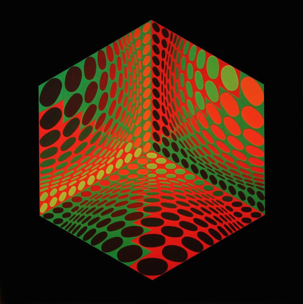 Victor Vasarely, Composition, Hexagone, Limited Edition Héliogravure