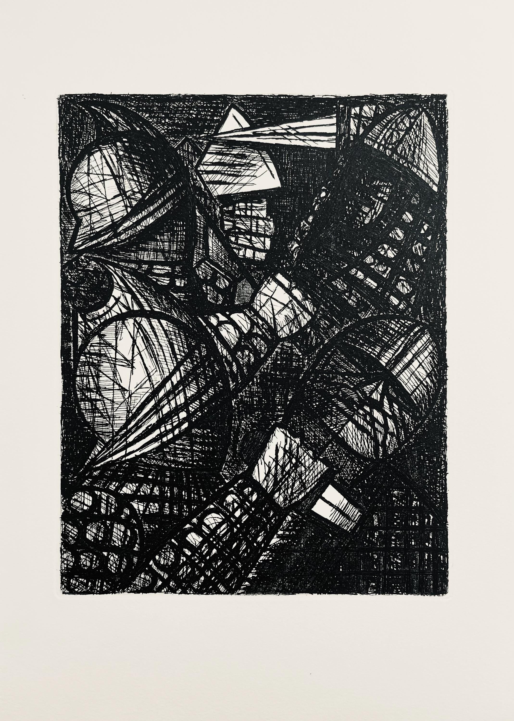 Marcel Gromaire, Le Combat, Scène XXV, Shakespeare, Macbeth, Eaux-fortes de Gromaire, Limited Edition Etching