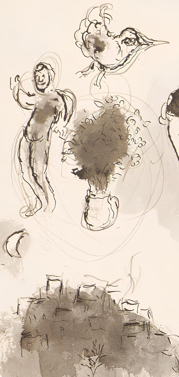 Marc Chagall, Composition, Lettres d'hivernage, Limited Edition Lithograph