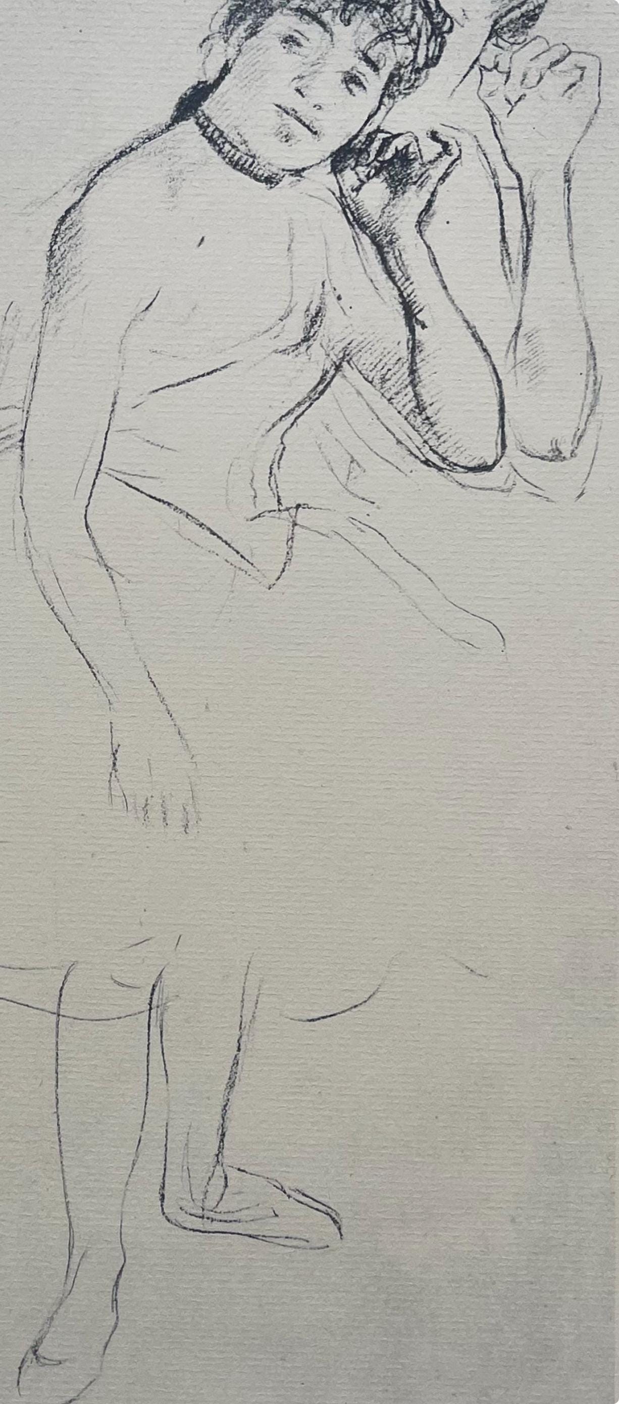 Edgar Degas, Dancer touching her earring, Ten Ballet Sketches, Limited Edition Lithograph