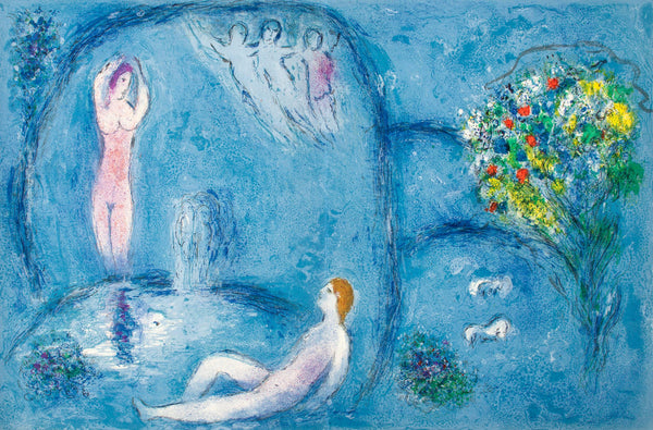 Marc Chagall, La Caverne des Nymphes, Daphnis et Chloé, Limited Edition Héliogravure