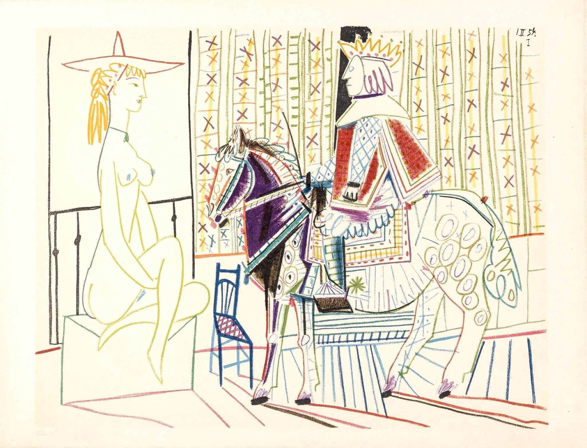 Pablo Picasso, Composition, Picasso and the Human Comedy, Verve: Revue Artistique et Littéraire, Limited Edition Lithograph