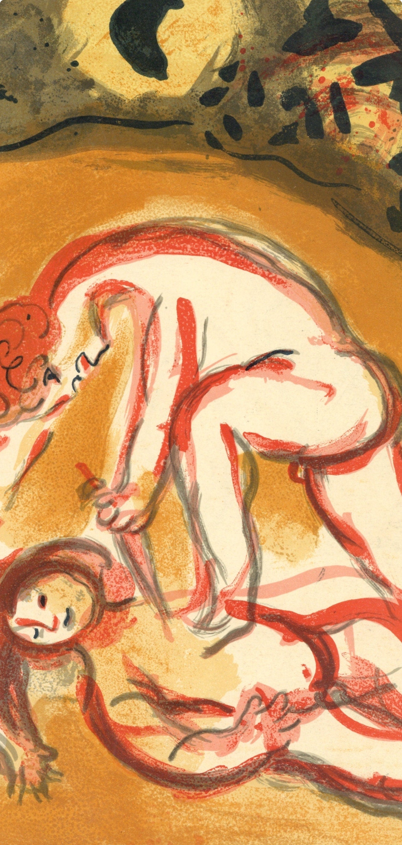 Marc Chagall, Cain and Abel (Mourlot 117-46; Cramer 25), Drawings from the Bible by Marc Chagall, Verve: Revue, Limited Edition Lithograph