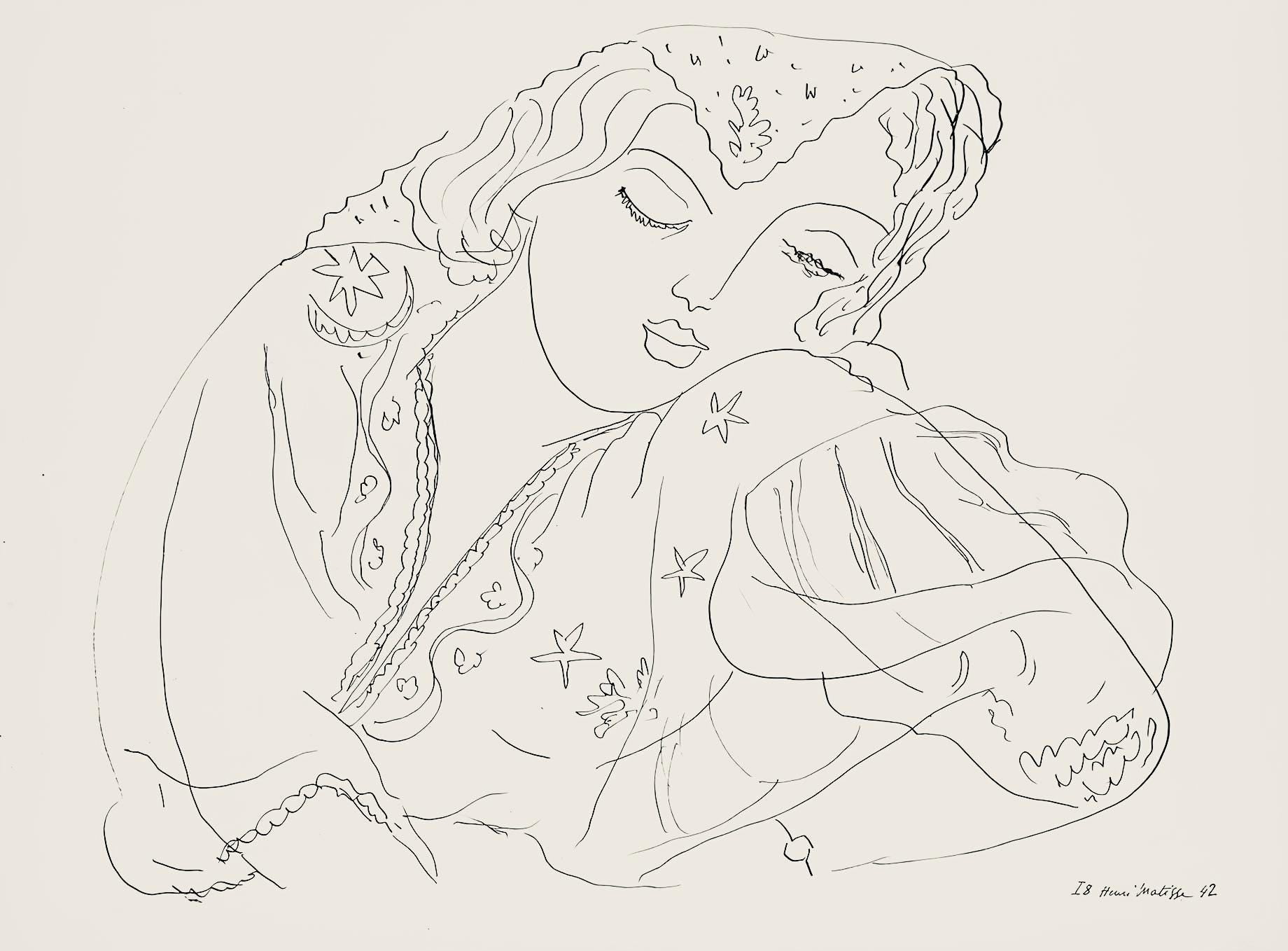 Henri Matisse, Série I, var. 8 (Duthuit 9), Henri Matisse, Dessins, Thèmes et variations, Limited Edition Lithograph