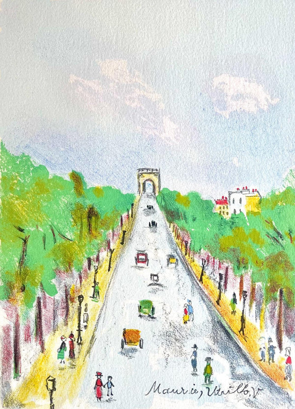 Maurice Utrillo, Arc de triomphe (Champs-Elysées), Paris Capitale, Limited Edition Lithograph