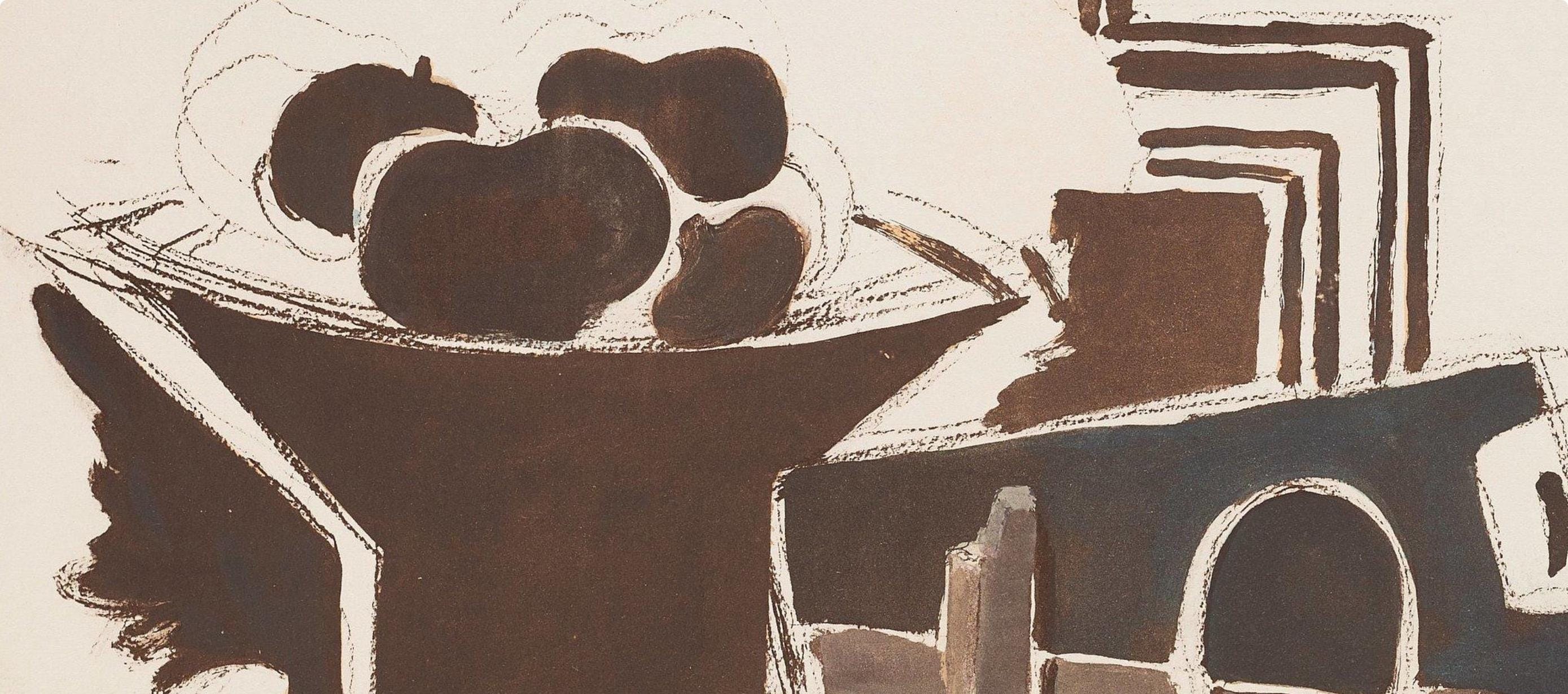 Georges Braque, Composition, Braque Espaces, 13 Dessins, Lavis, Aquarelles, Limited Edition Lithograph