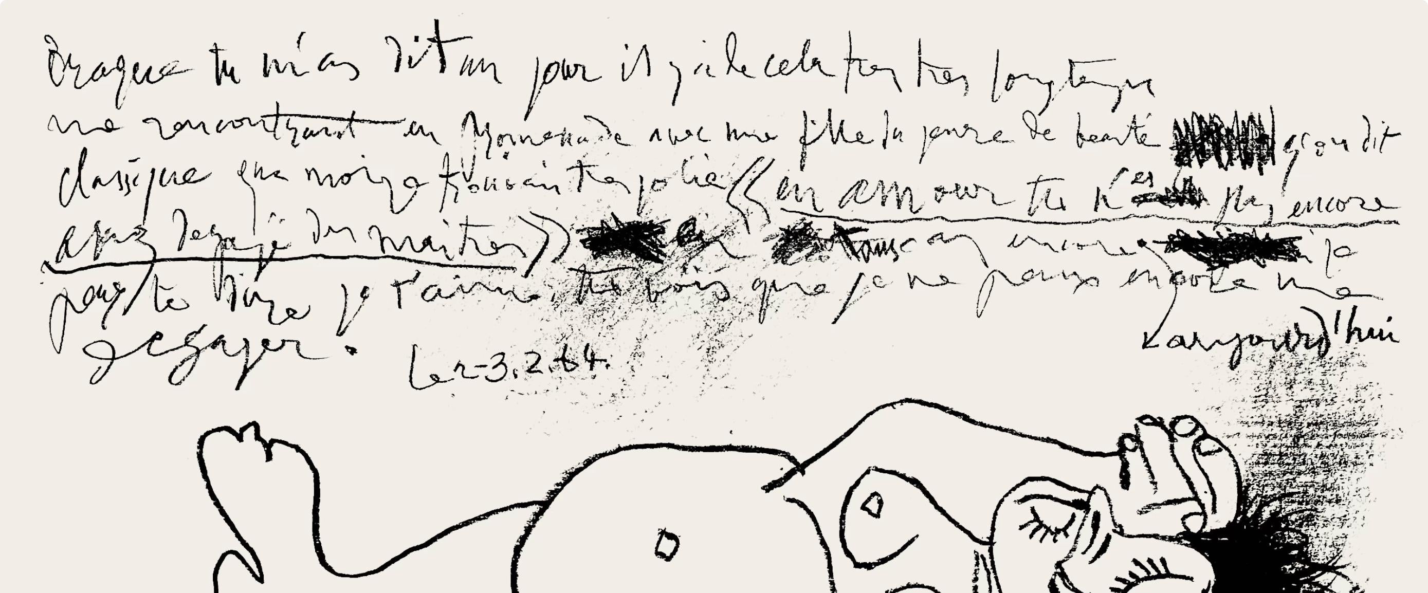 Pablo Picasso, Composition (Bloch 1847; Cramer 87), l’Hommage à Georges Braque, Derrière le miroir, Limited Edition Lithograph