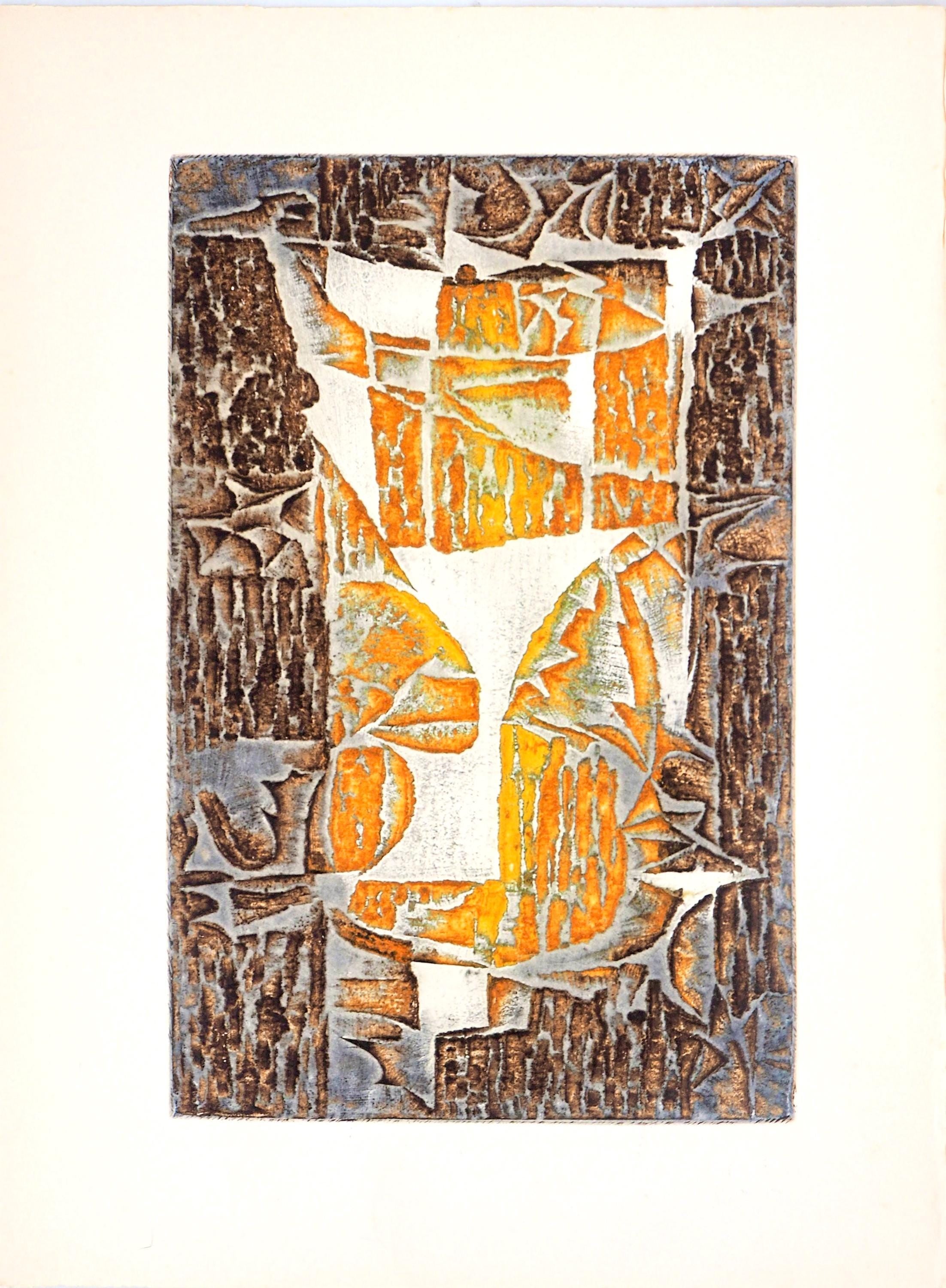 Marcel Fiorini, Corona de Laure, Paroles peintes I, Limited Edition Etching