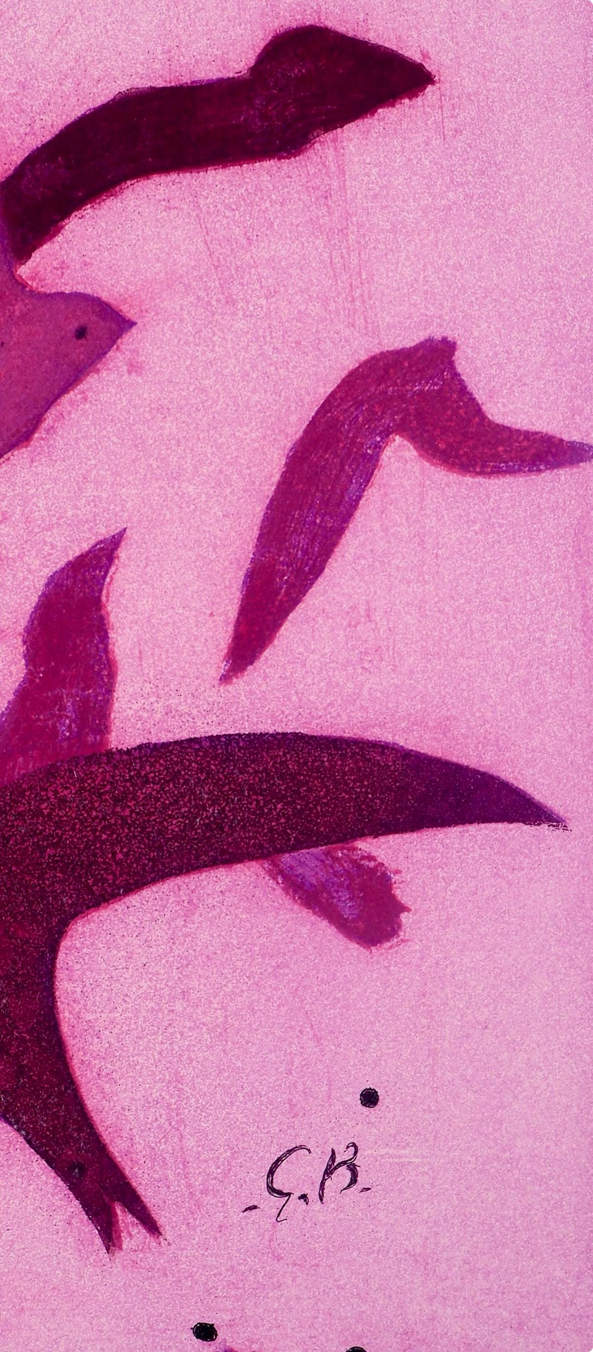 Georges Braque, Rose (Vallier 183), Paroles peintes I, Limited Edition Etching