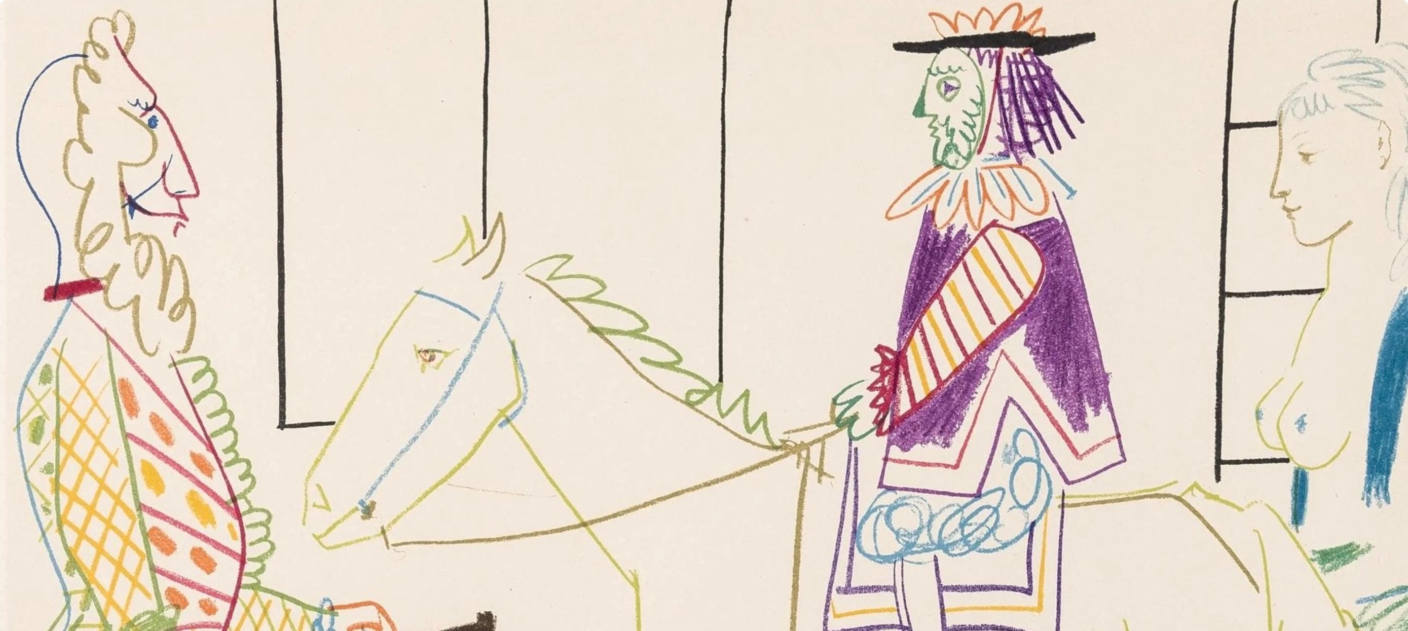 Pablo Picasso, Composition, Picasso and the Human Comedy, Verve: Revue Artistique et Littéraire, Limited Edition Lithograph