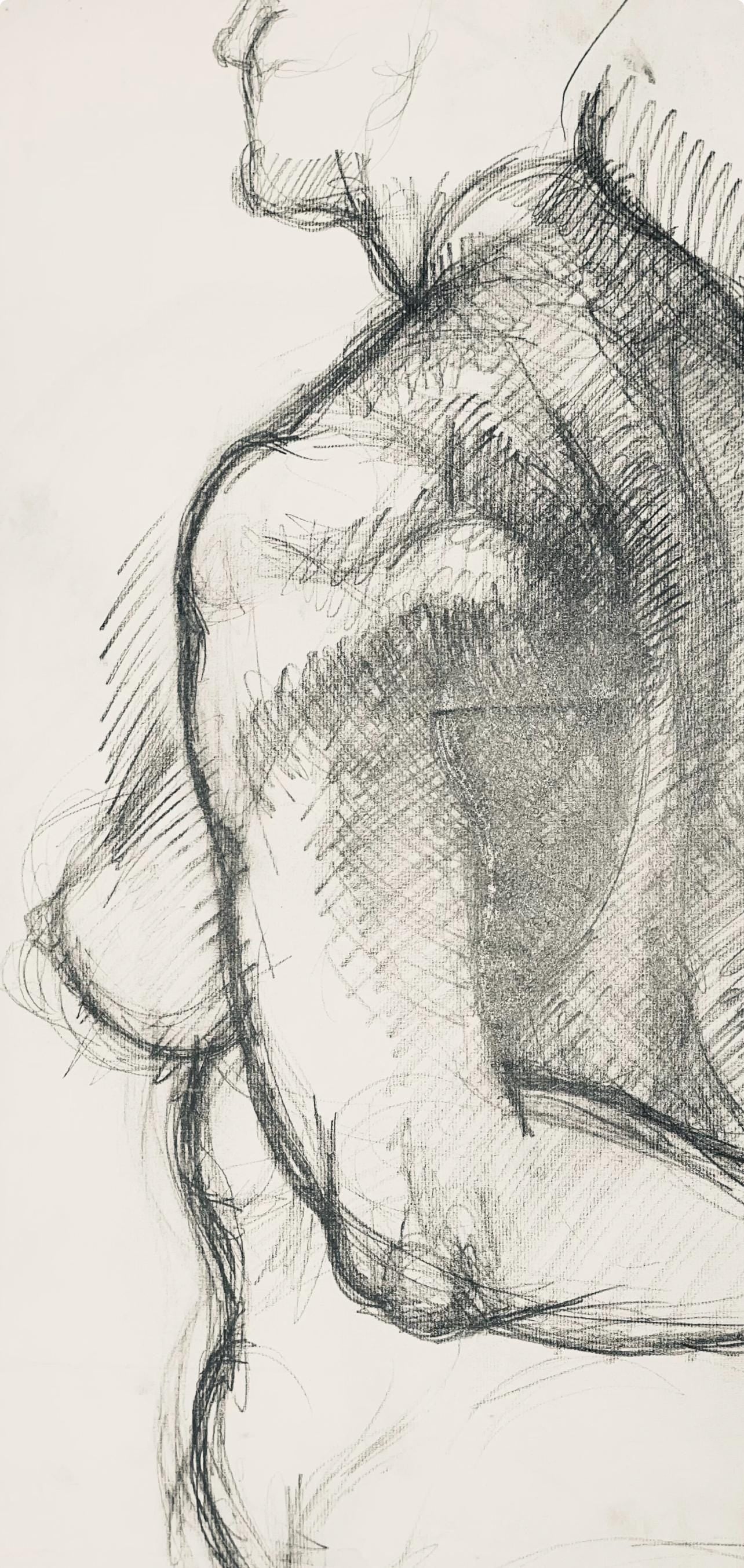 Ian Hornak, Renaissance Female Nude Figure Study, 1963, Original Drawing